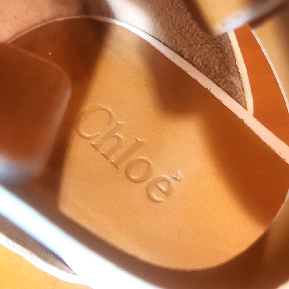 Chloé Cream Leather Ankle Strap Flats - Picture 7 of 14